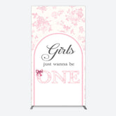 Lofaris Pink Girls Just Wanna Be One Birthday Rectangle Backdrop